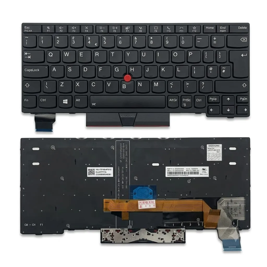 Laptop Keyboard for Lenovo ThinkPad X280 X390 X395 L13 X13  –  Backlit – TrackPoint